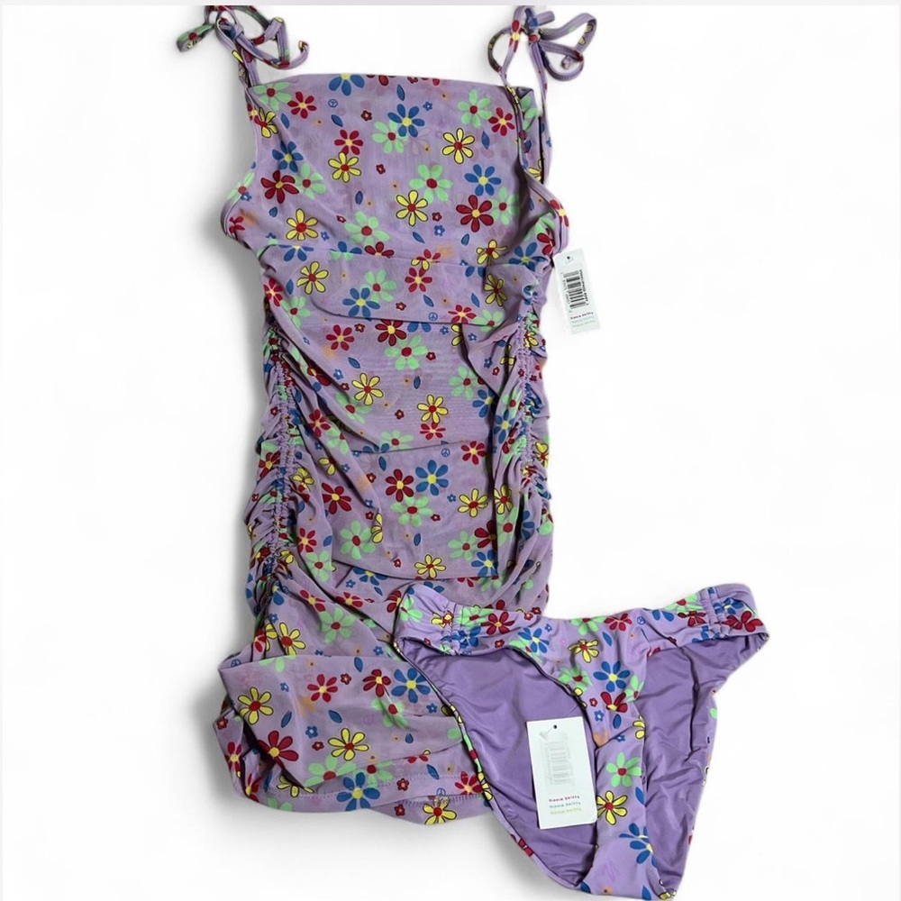 Dippin' Daisy's Lavender Floral Beach Dress w/ matching bikini bottoms
